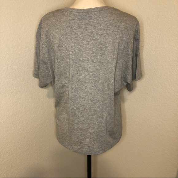 Adidas Grey Striped Cropped T-shirt Size Medium - Picture 4 of 7